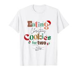 Essende Weihnachtskekse für zwei Schwangerschafts-Baby-Ankündigung T-Shirt von Funny Christmas pregnancy announcement Merry Xmas