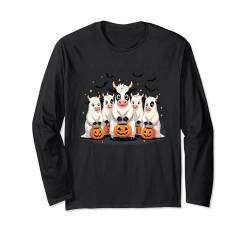 Kuh Geist Lustig Halloween Trick Or Treat Farmer Kühe Liebhaber Langarmshirt von Funny Cow Ghost Halloween Farmer Tees