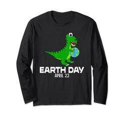 Lustiger Dinosaurier Earth Day 22. April Save The Planet Langarmshirt von Funny Dinosaur Earth Day Save The Planet