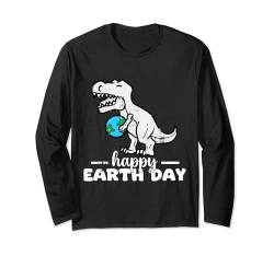 Lustiger Dinosaurier Earth Day Save The Planet Happy Earth Day Langarmshirt von Funny Dinosaur Earth Day Save The Planet