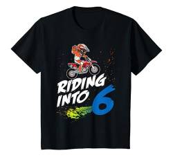 Kinder Auf einem 6-jährigen Motocross-Dirtbike für Jungen zum 6. Geburtstag T-Shirt von Funny Dirt Bike Motocross MX Riding Gift