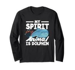 Mein Geisttier ist Delfin, Ozeanliebhaber, Meereslebewesen Langarmshirt von Funny Dolphins Dolphin Lover Apparel & Gifts