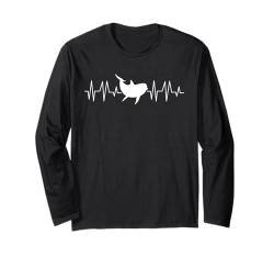 Shark Heartbeat Marine Life Ocean Lover Pulse Langarmshirt von Funny Dolphins Dolphin Lover Apparel & Gifts