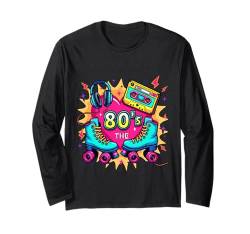 I Love The 80er-Shirt für Damen und Mädchen, Vintage-Partyoutfit der 80er Langarmshirt von Funny Eighties 80s Costume Party I Love The 80's