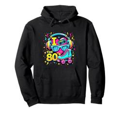 Partykostüm „I Love The 80ers“ für Damen, Mädchen, Achtzigerjahre Pullover Hoodie von Funny Eighties 80s Costume Party I Love The 80's