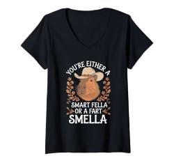 Damen Peinliches Shirt Lustig Unangemessene Capybara Gag Humor T-Shirt mit V-Ausschnitt von Funny Embarrassing Adult Humor Inappropriate Gifts