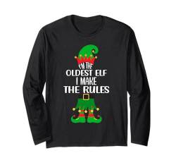 I'm The Oldest Elf Weihnachtsfeier Family Matching Xmas Langarmshirt von Funny Family Matching Christmas Apparel