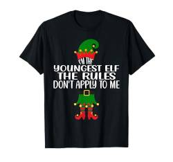 Weihnachtsfeier für das jüngste Elfenmädchen, Familie, passendes Weihnachtsfest T-Shirt von Funny Family Matching Christmas Apparel