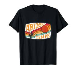 Vintage Tempe Arizona Kaktus Sonne Retro Regenbogen Streifen T-Shirt von Funny Family Vintage Outfit