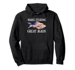 Machen Sie das Angeln wieder großartig – USA Fishing Bass Fisherman Pullover Hoodie von Funny Fishing Gifts For Men & For Fisherman