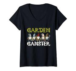 Damen Gartenzwerge, Gartenzwerge, Gartenzwerge, Frühlingsgartenzwerge T-Shirt mit V-Ausschnitt von Funny Garden Gnome Gardner Apparel Women