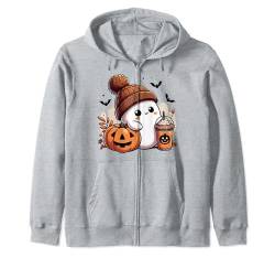 Süßes Geisterhemd Herbst Kürbis T-Shirt Kaffeeliebhaber Damen Herren Kapuzenjacke von Funny Ghost Pumpkin Halloween Shirt Women Men Kids