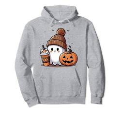 Süßes Geisterhemd Herbst Kürbis T-Shirt Kaffeeliebhaber Damen Herren Pullover Hoodie von Funny Ghost Pumpkin Halloween Shirt Women Men Kids