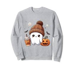 Süßes Geisterhemd Herbst Kürbis T-Shirt Kaffeeliebhaber Damen Herren Sweatshirt von Funny Ghost Pumpkin Halloween Shirt Women Men Kids