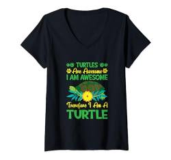 Damen Trutles Are Awesome Schildkröte Lustige Schildkröte T-Shirt mit V-Ausschnitt von Funny Gifts For Sea Turtle & Tortoise Lovers Gift