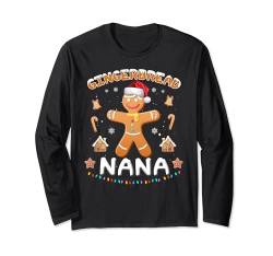 Lebkuchen-Oma Weihnachten Familie Keks Backen Urlaub Langarmshirt von Funny Gingerbread Man Shirt Christmas Family