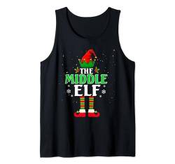 Mittelelfe passende Familie Gruppe Weihnachten Party Lustige Elfe Tank Top von Funny Gingerbread Man Shirt Christmas Family