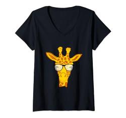 Damen Cooles Giraffen-Design für Männer und Frauen, Giraffen-Zoo, Tierliebhaber T-Shirt mit V-Ausschnitt von Funny Giraffe Gifts & Shirts For Giraffe Lover