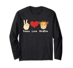 Peace Love Giraffe Safari Zoo Giraffe Liebhaber Tier Langarmshirt von Funny Giraffe Lover Accessories & Stuff