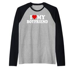 Ich liebe meine heiße Freundin Ich liebe meine heiße Freundin GF Raglan von Funny Girlfriend Birthday Costume Gifts Idea