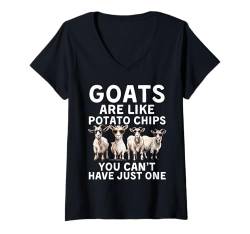 Damen Bestes Ziegen-Design für Männer und Frauen, Ziegen-Thema, Pygmäen-Ziegenliebhaber T-Shirt mit V-Ausschnitt von Funny Goat Gift Goat Lover