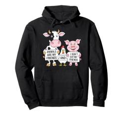 Animals Are My Friends Veganer Vegetarischer Bauernhof Tierliebhaber Pullover Hoodie von Funny Graphic Tees For Women and Men