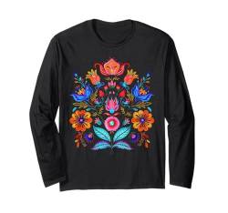 Blumen-Stickmuster, bunte Wildblumen, botanisch Langarmshirt von Funny Graphic Tees For Women and Men