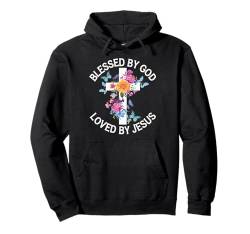 Jesus Christlicher Glaube Schmetterling Blumen Kreuz religiöses Geschenk Pullover Hoodie von Funny Graphic Tees For Women and Men