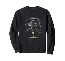 Katzenliebhaber Kaffee trinken Kitty Katze Kätzchen Katze Katze Geschenk Sweatshirt von Funny Graphic Tees For Women and Men