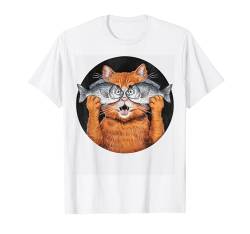 Katzenliebhaber lustige Fischaugen Kitty Katzenliebhaber Design T-Shirt von Funny Graphic Tees For Women and Men