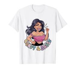 Kurviges freches lustiges Selbstbewusstseins-Design T-Shirt von Funny Graphic Tees For Women and Men