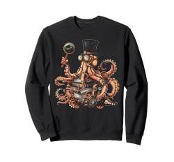 Steampunk-Oktopus-Vintage-Science-Fiction-Design Sweatshirt von Funny Graphic Tees For Women and Men