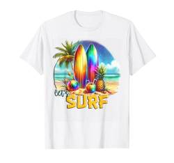 Surfen Summer Beach Vibes Tropical Coconut Palm Tree Ocean T-Shirt von Funny Graphic Tees For Women and Men