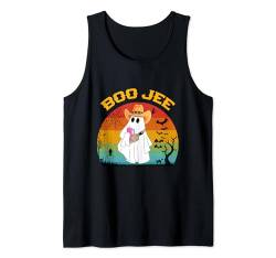 Boo Jee Geist mit Cowboyhut Halloween Geist Gruselkostüm Tank Top von Funny Halloween Boo Ghost Costume Boojee Ghost tee