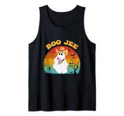 Halloween Geisterkostüm Groovy Boo Jee Ghost mit Cowboyhut Tank Top von Funny Halloween Boo Ghost Costume Boojee Ghost tee