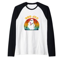 Lustiges Halloween Boo Ghost Kostüm Groovy Boo Jee Ghost Retro Raglan von Funny Halloween Boo Ghost Costume Boojee Ghost tee