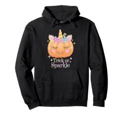 Niedlicher Einhorn-Kürbis-Mädchen-Halloween-Trick or Sparkle Pullover Hoodie von Funny Halloween Costume Boys Girls Men Women Tees