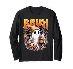 Bruh Halloween Cute Ghost Trick or Treat für Damen, Herren, Kinder Langarmshirt von Funny Halloween Ghost Gamer Pumpkin Apparel Co.