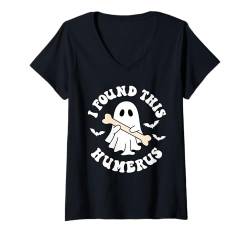 Damen I Found This Humerus Shirt Ghost Nurse Halloween Kostüm T-Shirt mit V-Ausschnitt von Funny Halloween Ghost Gamer Pumpkin Apparel Co.