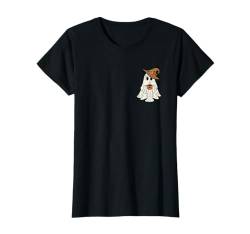 Little Ghost Kaffeeshirt für Damen, niedlicher Geister-Kürbis, Halloween T-Shirt von Funny Halloween Ghost Gamer Pumpkin Apparel Co.