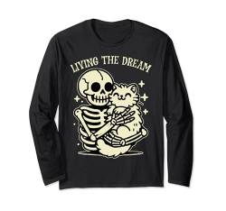 Halloween Kostüm Horrorfilme Lustiges Geisterskelett Langarmshirt von Funny Halloween Ghost Pumpkin Apparel & Gifts