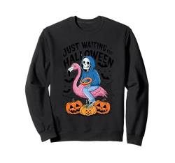 Just Waiting for Halloween Lustiges Skelett Männer und Frauen Sweatshirt von Funny Halloween Graphic Costume Tee