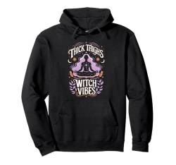 Thick Thighs Witch Vibes Damen Ästhetische Halloween-Grafik Pullover Hoodie von Funny Halloween Graphic Costume Tee