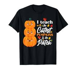 Halloween Teacher Teaching Motto Kürbis Patch Klassenzimmer T-Shirt von Funny Halloween Gym Workout Casual Gothic Gift Tee