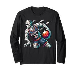 Mama spielt Basketball, Halloween, Sport, Fan, Familie Langarmshirt von Funny Halloween Mummy Basketball For Kids Boys Men