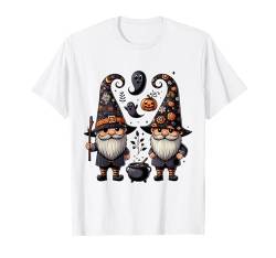 Lustiger Zwerg Halloween mit Kürbis Geist Leopard Design T-Shirt von Funny Halloween Shirt For Women Men Girls Boys