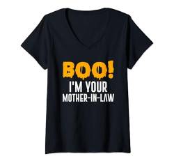 Damen Boo I'm Your Mother-In-Law Lustiges Halloween-Kostüm T-Shirt mit V-Ausschnitt von Funny Halloween Store