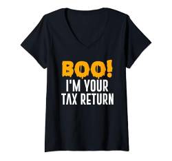 Damen Boo I'm Your Tax Return Lustiges Halloween-Kostüm T-Shirt mit V-Ausschnitt von Funny Halloween Store