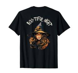 Boo-Tful Night Halloween-Kostüm mit niedlicher Hexe für Damen und Mädchen T-Shirt von Funny Halloween - Tee