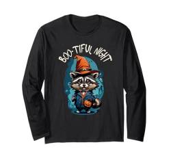 Boo-Tiful Night Süßer Waschbär Hexe Faule Halloween Kostüm Langarmshirt von Funny Halloween - Tee